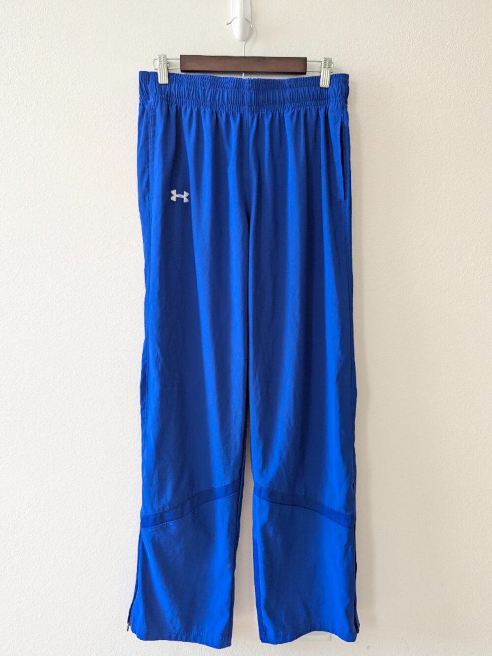 Under Armour Blue Loose Training Pants M Zip Hem